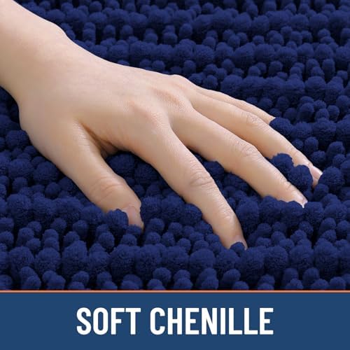 Smiry Bathroom Rugs 47X24, Extra Soft Rubber Backing Chenille Bath Mats - Image 4