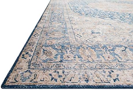 Loloi Layla Blue/Tangerine 3'-6" x 5'-6" Accent Rug - Image 4