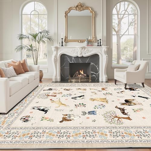 Beige Area Rug 8x10 for Living Room Bedroom - Image 4
