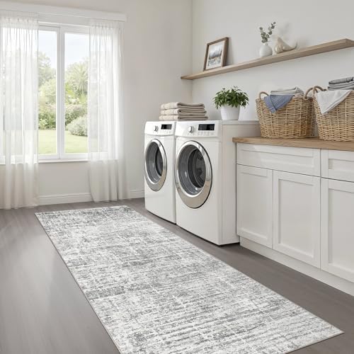LOONGRUG Runner Rug 2x6 Machine Washable Non-Slip Kitchen Neutral Rug Grey - Image 6