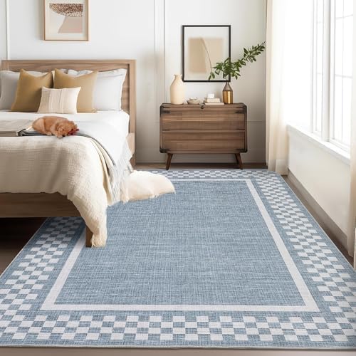 GarveeHome Small Bedroom Area Rug 3x5 Checkered Area Rug for Living Room by GarveeHome