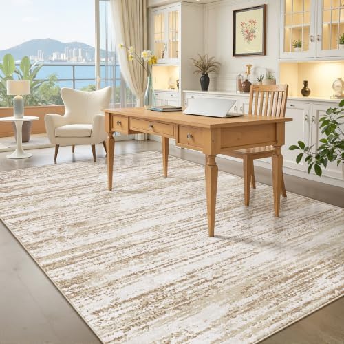 Area Rug 6x9 Living Room Rugs: Washable Modern Rug Non-Slip Soft Rugs Stain Resistant Printed Rug Indoor Carpet for Bedroom Kitchen Dining Room Nursery Home(Brown, 6'x9') - Image 3