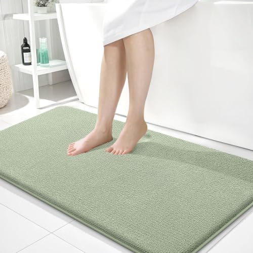 OLANLY Memory Foam Bathroom Runner Rugs 44x24, Long Bath Mats, Sage Green by OLANLY