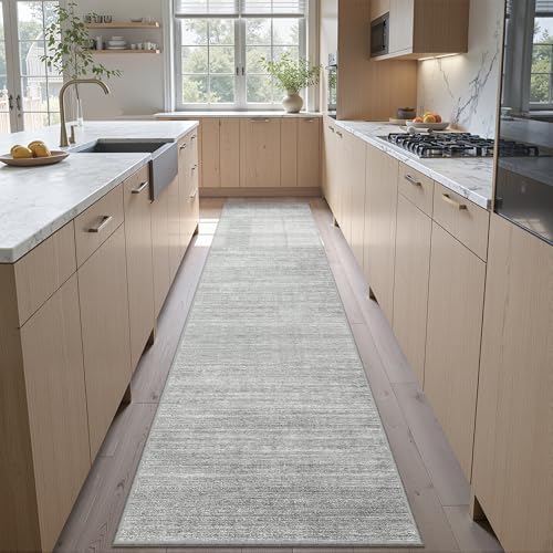 Valenrug 2x10 Runner Rug Non Slip, Washable Rug Runners for Hallways, Grey by Valenrug