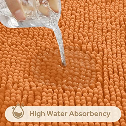 HOMEIDEAS Bathroom Rugs Set of 3, Super Soft Absorbent Chenille Bath Rugs - Image 5