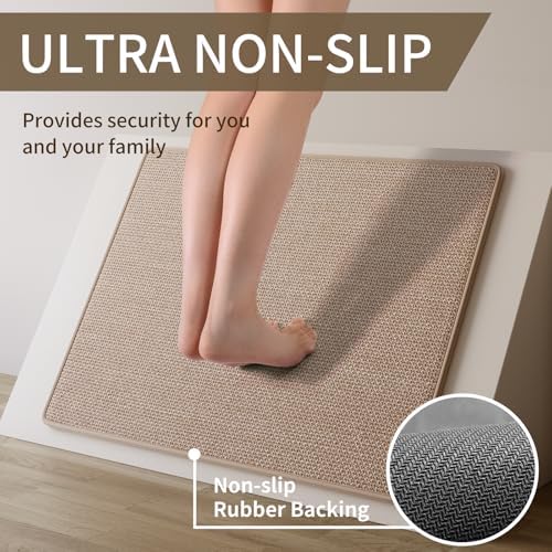 YDKGL Kitchen Rugs Kitchen Mats for Floor Non Slip Washable Brown 17"x47" - Image 4