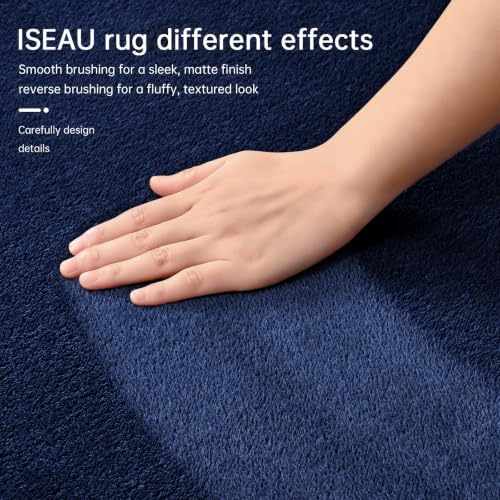 ISEAU 2x4 Runner Rug for Hallway, Soft Memory Foam Carpet with Upgraded Non-Slip Silicone-Grip Bottom, Machine Washable Shaggy Indoor Rug for Kitchen Bedside Dining Room, Navy Blue - Image 4