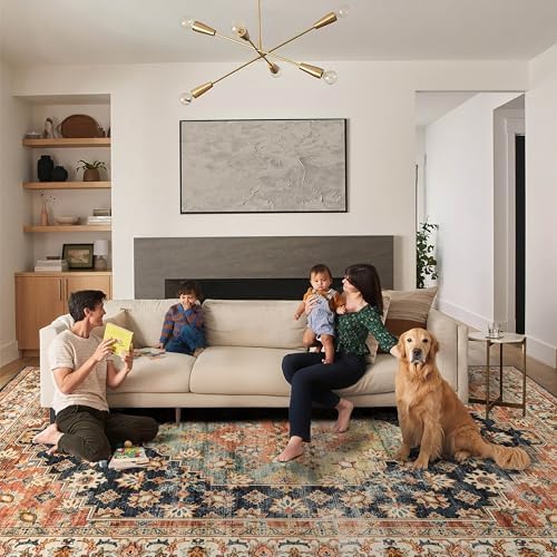 Ruaruarug Washable Area Rug 8×10 for Living Room, Ultra Soft, Maroon - Image 4