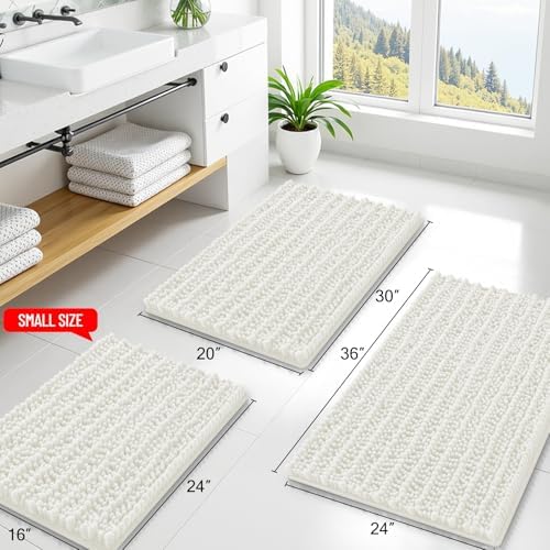 Smiry Bathroom Rugs 30X20, Extra Soft Rubber Backing Chenille Bath Mats - Image 3
