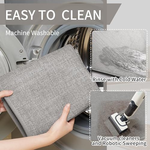 YDKGL Long Kitchen Runner Rugs Kitchen Mat Non Slip Washable Gray 17"x71" - Image 4