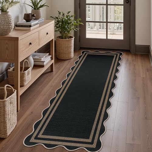Modern Hallway Runner Rug, 2x6 Washable Easy Jute Rugs for Entryway Kitchen Farmhouse Indoor Outdoor Carpet, Non Slip Runner for Bedroom Porch Laundry by LORWER