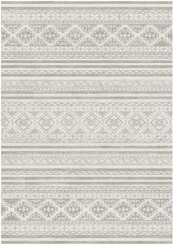 RUGSURE Washable Area Rugs 5' x 7' - 1/6 Thick - Moroccan-Inspired -Stain & Water Resistant Non-Slip - Resistant Rug for Living Room, Bedroom, Nursery, Pet & Child Friendly (Grey) - Image 3