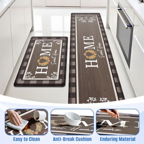 Kitchen Mats 2PCS, Anti Fatigue Rugs, 17.3x30+17.3x70in, Brown - Image 5