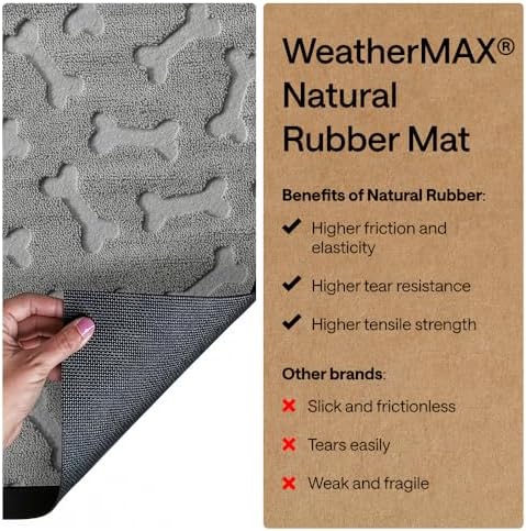 GORILLA GRIP WeatherMAX Door Mat, Indoor Outdoor, 29x17, Light Gray Bones - Image 6