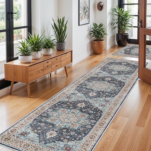 Machine Washable 3x10 Runner Rug: Oriental Hallway Rug Indoor Kitchen Rug by TOPRUUG