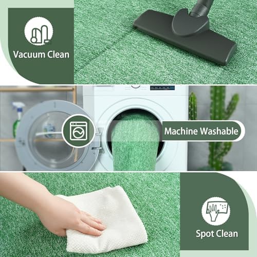 AROGAN 5x7 Area Rugs for Living Room Non Slip Dorm Bedroom Rug, Matte Green - Image 4