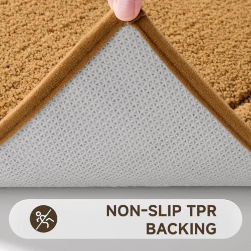 Pauwer Bathroom Rugs Set 5 Piece, Microfiber Bath Mat Set, Mustard - Image 5