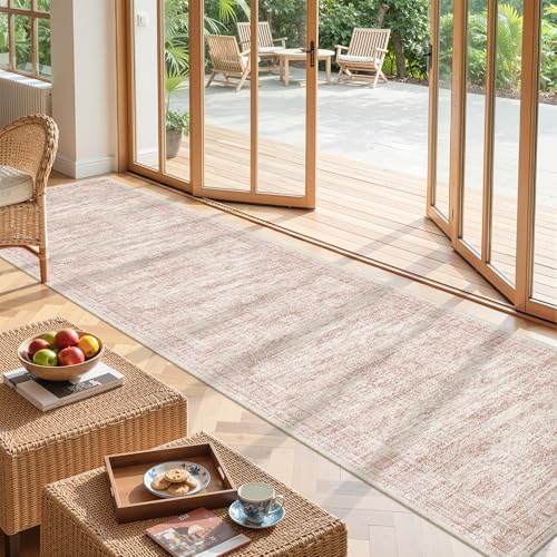 2x10 Runner Rug Non Slip,Washable Hallway Runner Rug,Pink - Image 4