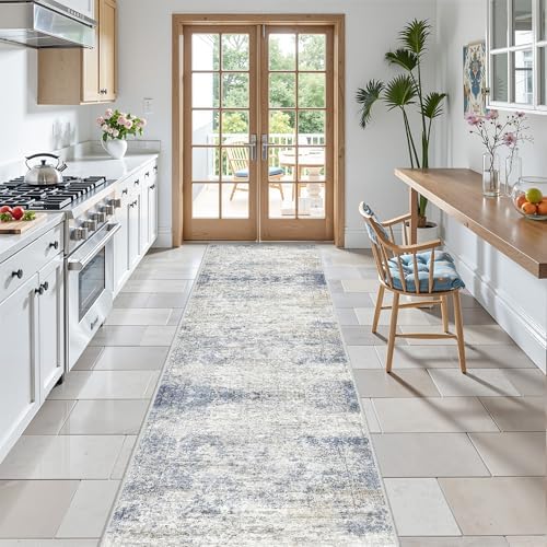 2x7 Runner Rug Non Slip,Washable Hallway Runner Rug,Blue - Image 4