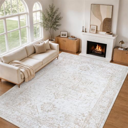 Area Rug 6x9 Living Room Rug Washable Beige Non-Slip Rugs by Unknown