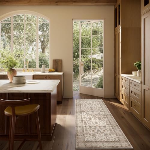 Washable Runners for Hallways Kitchen Rug: 2'x6' Kitchen Runner Stain Resistant Non Slip Low Pile Soft Carpet Runners for Hallways Bedroom Entryway Indoor Beside Bathroom Laundry Room - Image 5