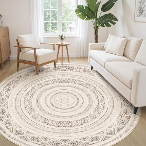 cotiled 8x8 Round Rug 8ft Circle Living Room Boho Area Rugs - Image 3
