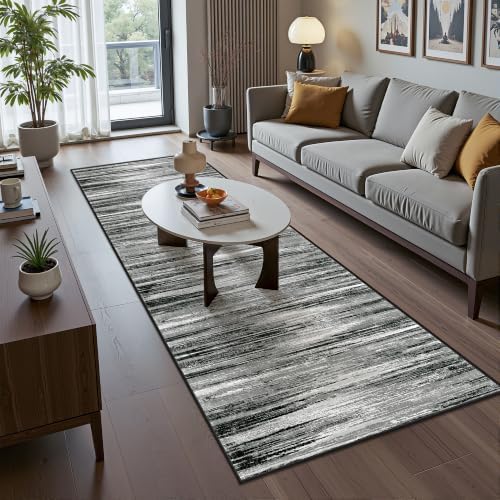 2x10 Runner Rug Non Slip,Washable Hallway Runner Rug,Black - Image 4