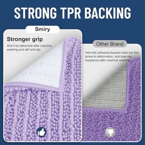 Smiry Bathroom Rugs 24X16, Extra Soft Rubber Backing Chenille Bath Mats - Image 3