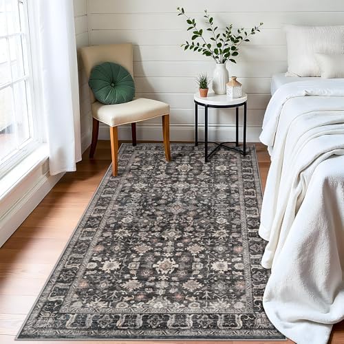 Black 3x6 Washable Runner Rug: 6ft Runners for Hallways Non Slip Ultra Soft - Image 5