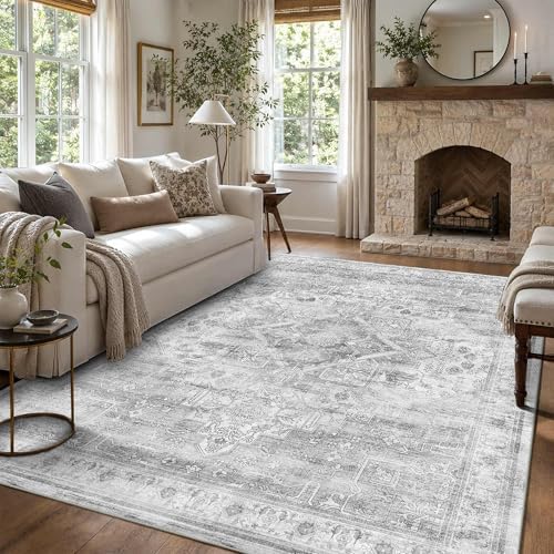 Washable Area Rug 6x9, Non-Slip Boho Carpet for Living Room by LULLOSA