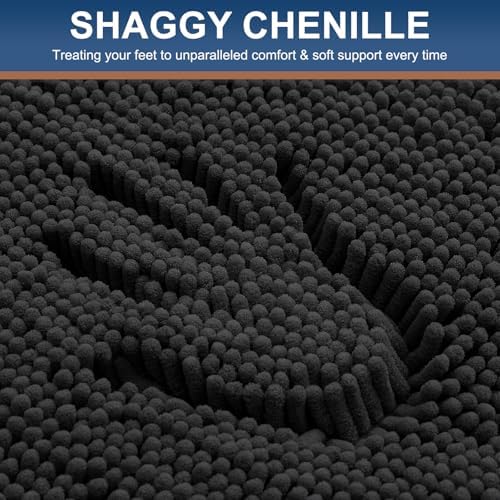 Smiry Bathroom Rugs 24X16, Luxury Chenille Extra Soft Absorbent Bath Mat - Image 3