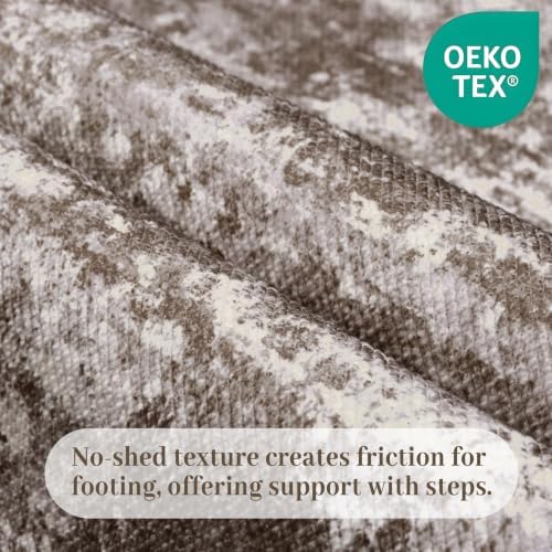 Washable Carpet Runners for Hallway 14ft-Non Slip Floor Runners for Dogs, Abstract Hallway Runner Rug with ‌Silicone Backing, Stain Resistant Rug for Indoor High Traffic,2.6x14,Brown - Image 4