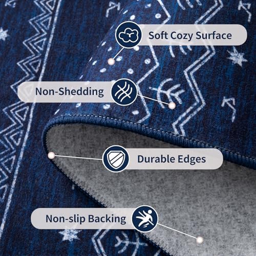 SERISSA 2x12 Washable Non-Slip Boho Runner Rug for Hallway - Image 4