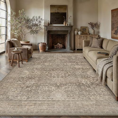 HUGEAR Area Rugs 8x10 Light Brown Vintage Rug for Living Room - Image 2