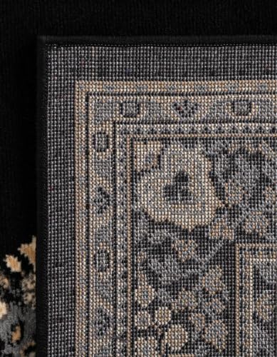 Unique Loom Reza Collection Traditional Persian Style Area Rug, 9 ft 10 in x 13 ft, Black/Beige - Image 5
