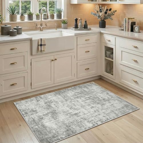 2x3 Area Rug Washable Abstract: Non Slip Throw Rugs for Entryway by Unknown