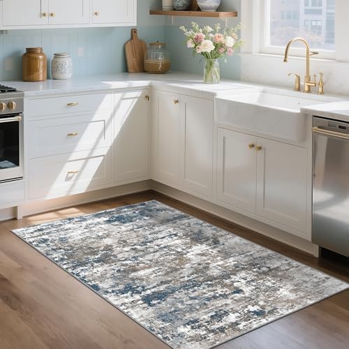 Small Area Rug 3x5 ft, Textured Non Slip Entryway Rug, Multi - Image 2