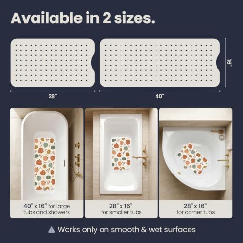 homerella Cozy Fall Non-Slip & Anti-Mold Bathtub Mat for Baby & Kids 40x16 - Image 5