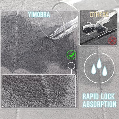 Yimobra Large Memory Foam Bathroom Mat Set, 44 x 24 & 24 x 17 in, Gray - Image 4