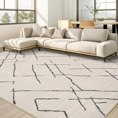 kakania Washable 8x10 Area Rug for Living Room: Boho Geometry Home Decor by kakania