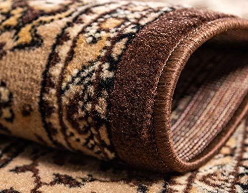 Unique Loom Reza Collection Traditional Persian Style Area Rug, 2 ft 2 in x 8 ft 2 in, Brown/Ivory - Image 5