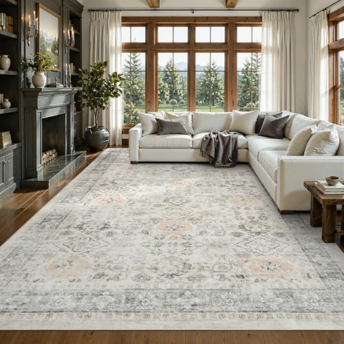 DCX Distressed Vintage Washable 9x12 Area Rug by DCXWashableRug