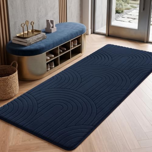 Sour Lemon 2x6 Runner Rug for Hallways Non Slip, Bedroom Modern Rugs Blue by SourLemon