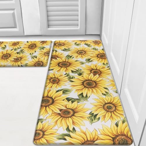 HEBE Fall Kitchen Rugs Set of 2, Anti Fatigue Kitchen Mats for Floor by HEBE
