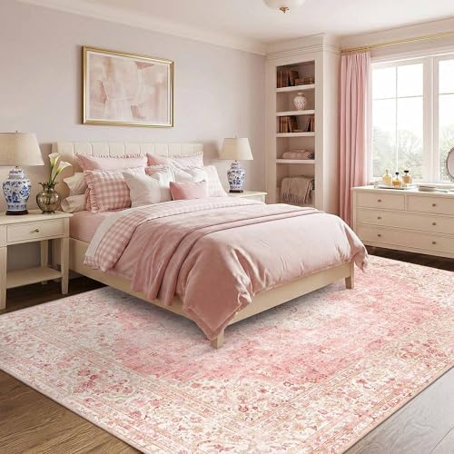 8x10 Area Rugs for Living Room Washable Large Pink Rugs Cute - Image 3