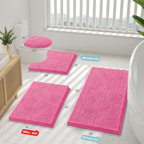 Smiry Bathroom Rugs 24X16, Luxury Chenille Extra Soft Absorbent Bath Mat - Image 2