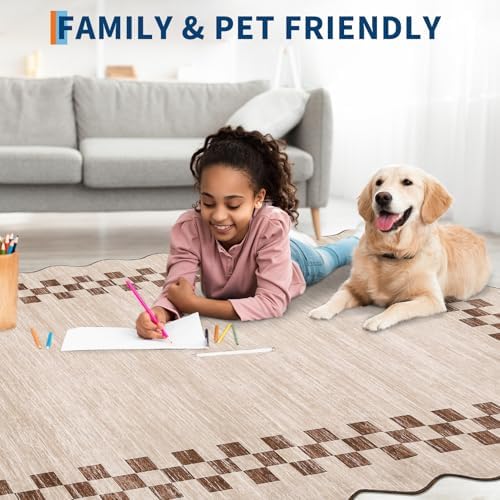 GarveeHome Small Scalloped Rug 2x3 Washable Modern Checkered Entry Rugs - Image 3