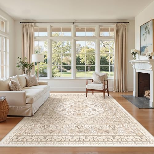 zesthome 5x8 Area Rugs for Living Room,Large Washable Rug,Beige - Image 4