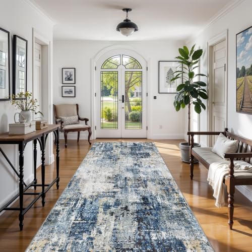 6x12 Rugs for Wide Hallway Thin Washable Area Rug Midnight Sky - Image 4