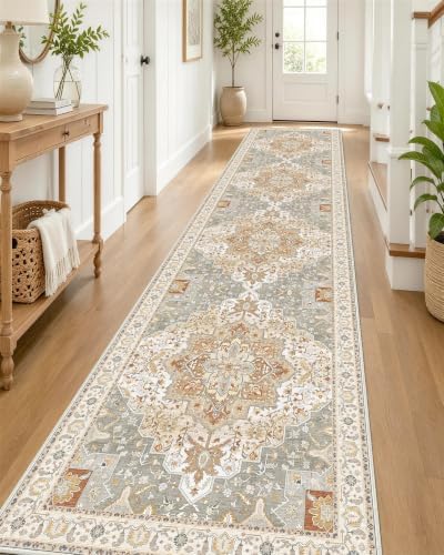 OLANLY 2'6"x14' Washable Runner Rug, Non Slip Carpet for Hallway Kitchen by OLANLY